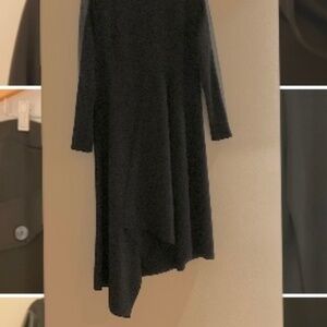 Fabulous Black asymmetric long sleeved panelled dress